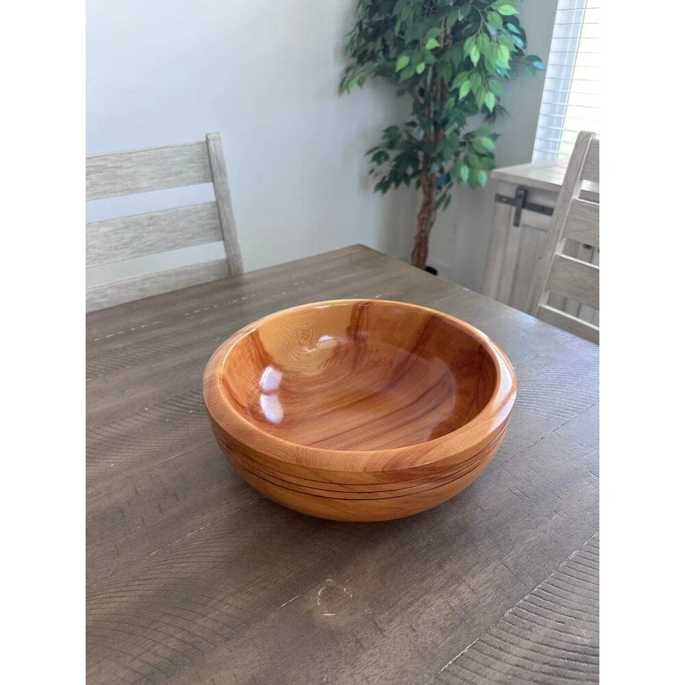 Pinetop Bowls Linda Staehe Alligator Juniper Wood Bowl 11” Southwestern Decor